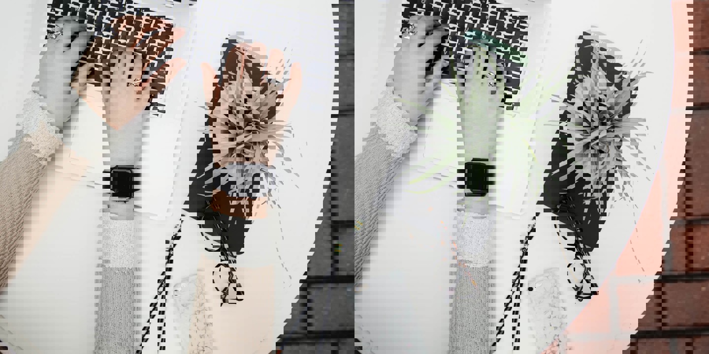 aerial shot of woman working on a laptop